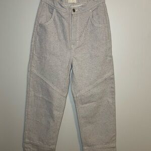 Soluna Collective Denim Pants Grey Adjustable Size 6 Upcycled Cotton Relaxed Fit